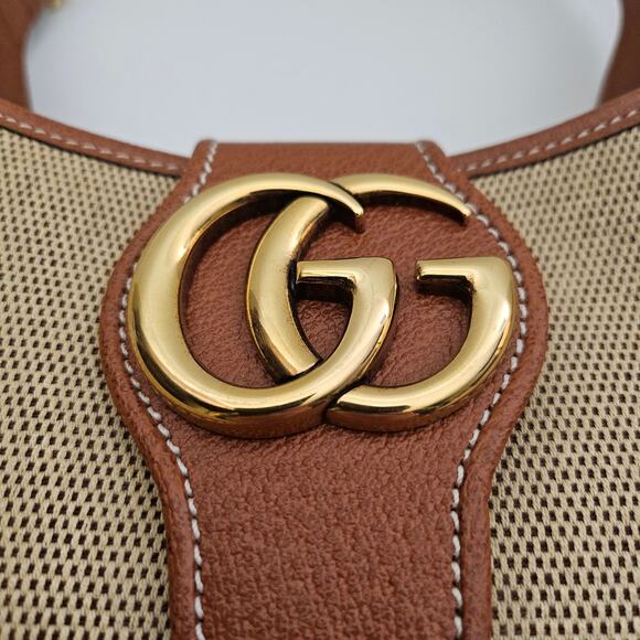 Gucci Aphrodite Small Canvas and Leather Brown Shoulder Bag - Picture 5 of 9